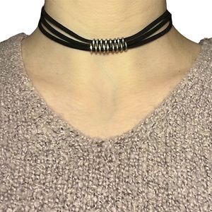 Black/Metal Choker Necklace